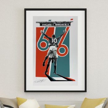 The living room consists of a sofa chair and a picture frame on the wall.